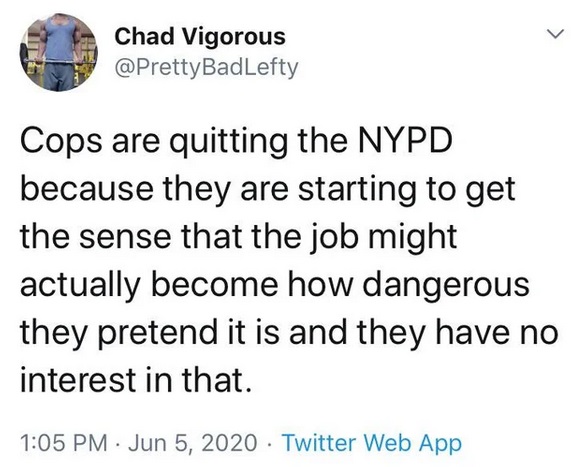 trump oil tweet - Chad Vigorous BadLefty Cops are quitting the Nypd because they are starting to get the sense that the job might actually become how dangerous they pretend it is and they have no interest in that. . Twitter Web App