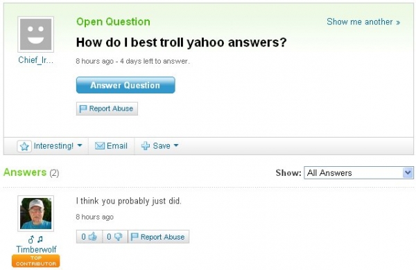 Yahoo Questions and Answers