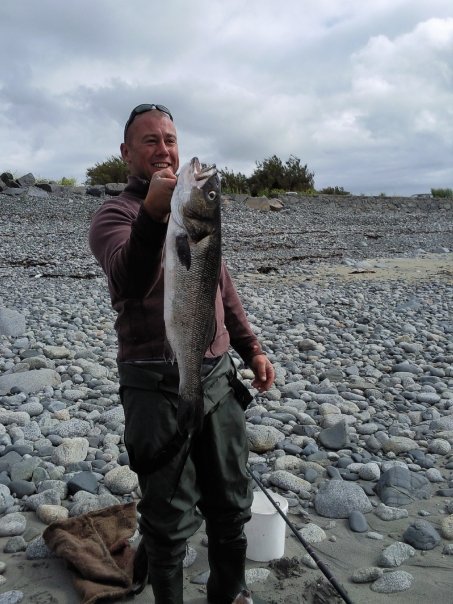 A nice 8lb 4oz 10dr Bass caught on my island of Guernsey in the UK