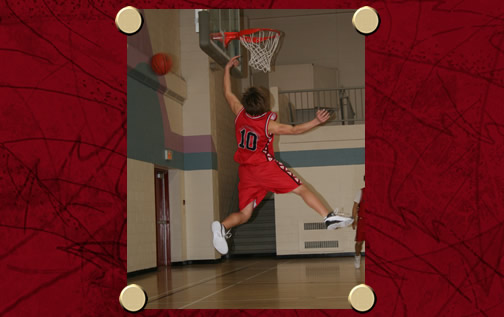 look carefully... (this was posted on our school website with other shots of the team dunking and stuff)