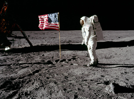 the American flag appears to be flapping as if "in a breeze" in videos and photographs supposedly taken from the airless lunar surface.
