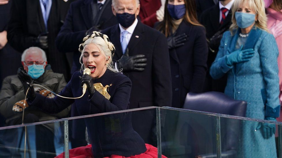 Bernie Sanders appears unfazed at Biden's welcome, but he loves a bit of Gaga!