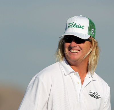 Charlie Hoffman is a great golfer and wears some really vibrant colours on the course. Including platinum blonde. A good wash, take off a few inches and I'd be able to watch him play.