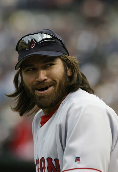 Johnny Damon looks happy here in his pre-Yankee days. But then again, Red Sox fans were happier with Damon back then too. 