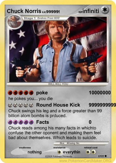 lol the chuck pokemon card