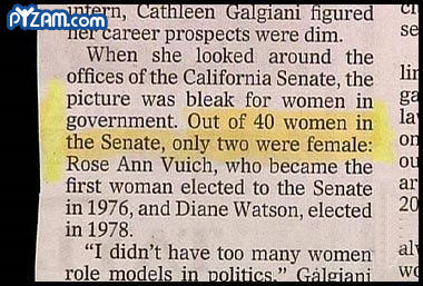 nobody cares - pem Wern, Cathleen Galgiani figured Tier career prospects were dim. When she looked around the offices of the California Senate, the picture was bleak for women in government. Out of 40 women in the Senate, only two were female Rose Ann Vui