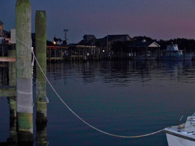 The bay at nightfall in ocracoke
