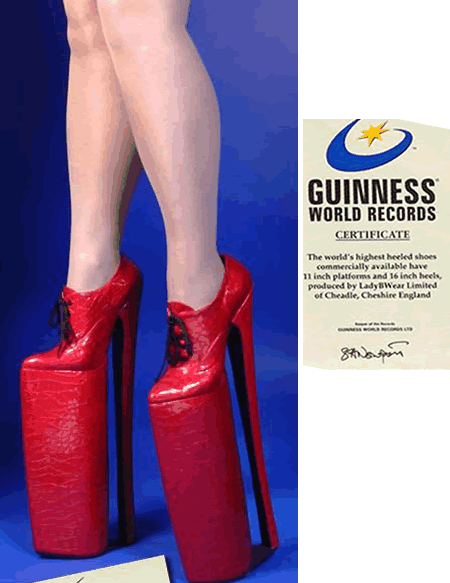  World's Tallest High Heels  16 inches tall with an 11 inch platform