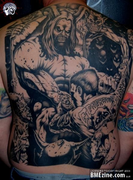 an awesome full back tattoo
