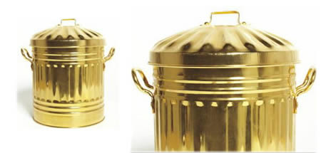 Gold Plated Trash Can  