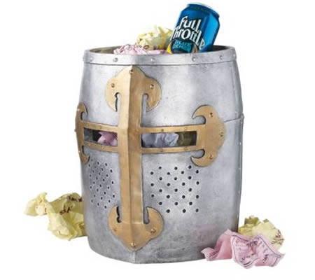 Crusader's Great Helm Gothic Trash Bin