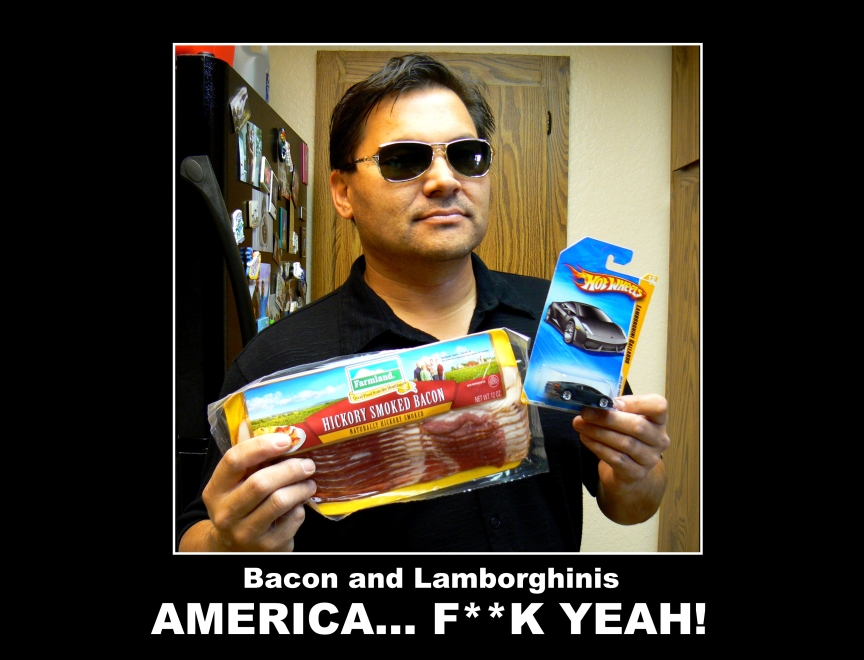 While shopping for groceries in the store this morning I came across the Hotwheels Lamborghini and dropped it into the cart... next to the bacon.  I thought to myself... "AMERICA!  FK YEAH!" 