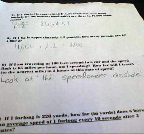 Funny Test Answers