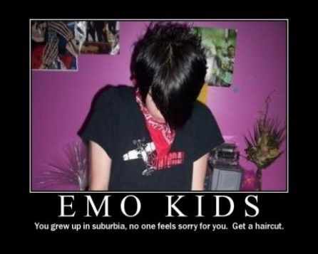 being emo is taking the easy way out of being socially retarded