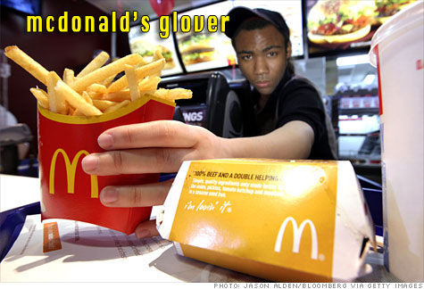 McDonald's Glover is not so happy to see you.