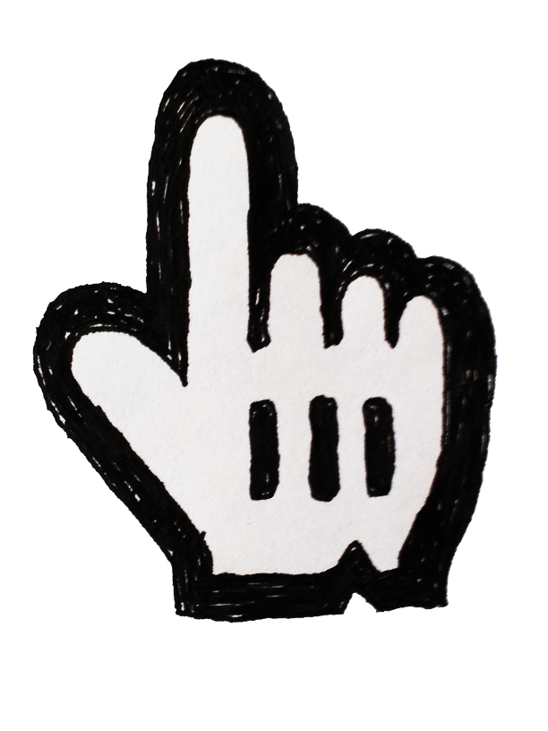 If you are having sexy problems with your boyfriend or girlfriend, you might be addicted to Internet porn. Some people might tell you to stop watching Internet porn, but I have a better solution. Just print out this cursor finger and stick it to the back of your hand.