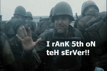 I rank fifth on teh server!
