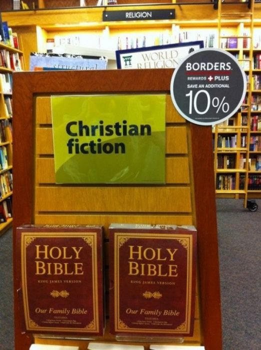 bible in fiction section - Religion A He World 7 Religion Borders Rewards Plus Save An Additional 10% Christian fiction Holy Bible Holy Bible Kies Version Kingamer Version Our Family Bible Our Family Bible