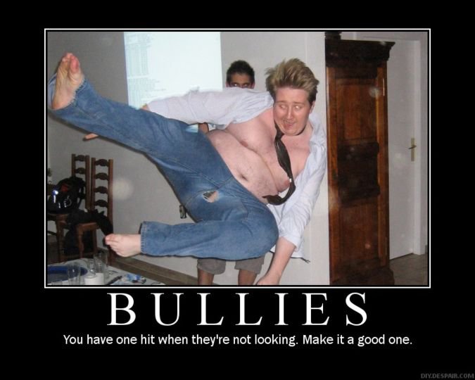 funny ninja - Bullies You have one hit when they're not looking. Make it a good one. Diy.Despair.Com