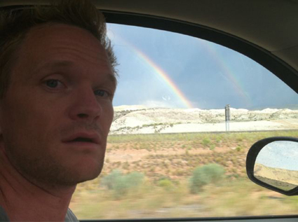 Neil Patrick Harris can make them appear at will.
Take that Double Rainbow Guy!
Also please note: If the Internet didn't exist, not only would this photo be boring, it probably wouldn't even make any sense.