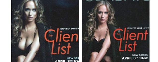 TV ad hides Jennifer Love Hewitt's cleavage.