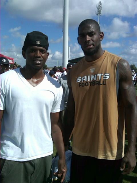 Christopher Holden, complementing Marques Colston at practice.