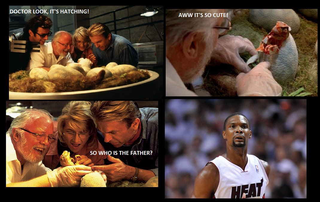 Was inspired to make this when I heard Chris bosh played a game the same day with kid was born.