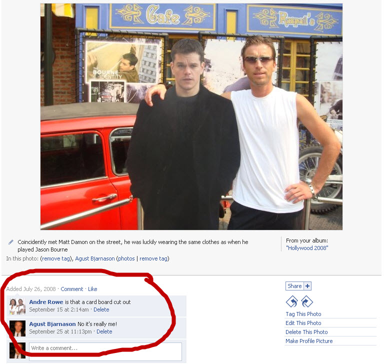 Matt Damon Photo - Funny Facebook Reply