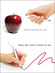 Scan a color with this pencile and use the actual color