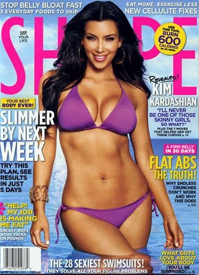 Kim Kardashian continues to literally show up on the front cover of just about every magazine known to man. And now, she is featured on the cover of the new issue of Shape Magazine. In the June 2010 issue of the health mag, the middle Kardashian girl talks about the daily challenges she faces to stay the confident, sexy woman that she is.Kim Kardas
