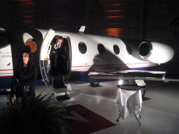 Eric getting out of the new Jet