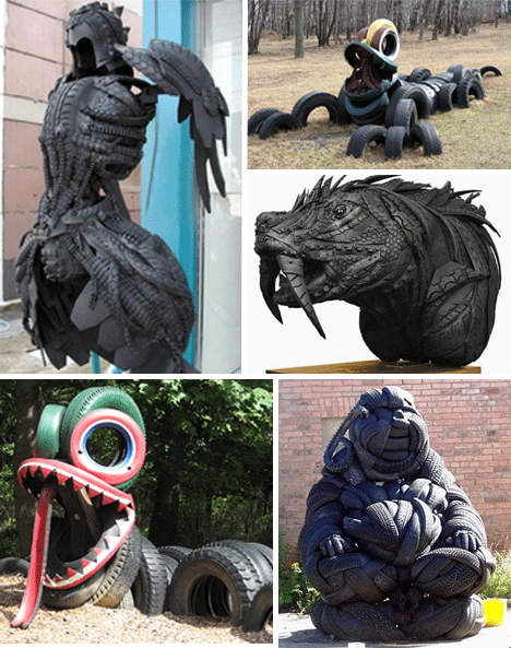 Recycled Tires as Art