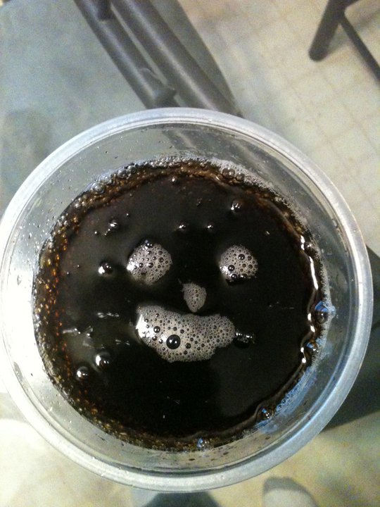 So i poured some root beer pop into my glass and this is the image that i got,some funny/crazy stuff no joke.