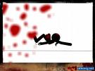 its just  like my avatar but more blood and i think hes heads been blown off naa jokes i just think he got shot.