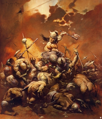 A 1971 Conan painting by fantasy artist Frank Frazetta has sold for 1.5 million, two months after the Pennsylvania artist's death.