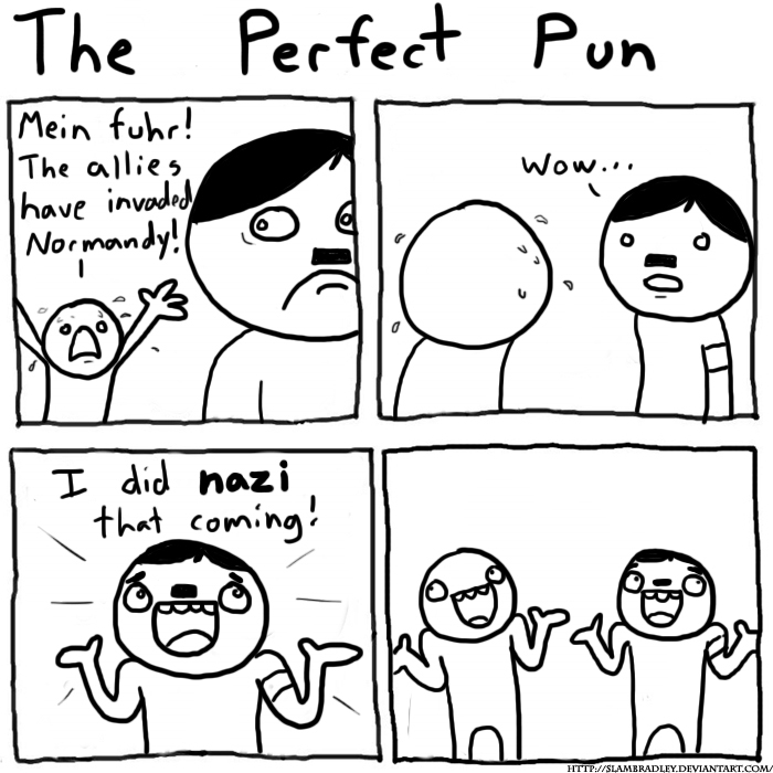 pun comics - The Perfect pun Wow.. Mein fuhr! The allies Normandy! I have invaded Noc 1 esa I did nazi that coming