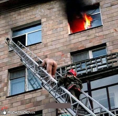 Or be a fireman behind the guy coming down the latter
