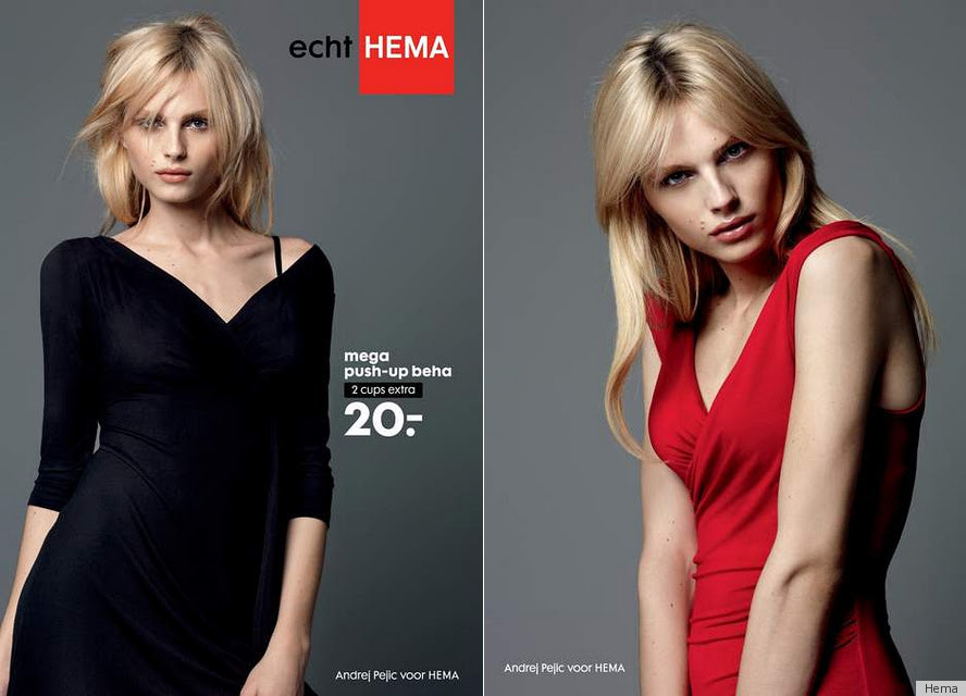 Andrej Pejic, a model who starred in a lingerie ad campaign for push up bras   for a Dutch company, Hema, is actually a dude