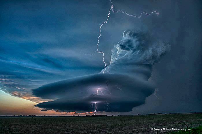 Supercell thunderstorm in Nebraska.