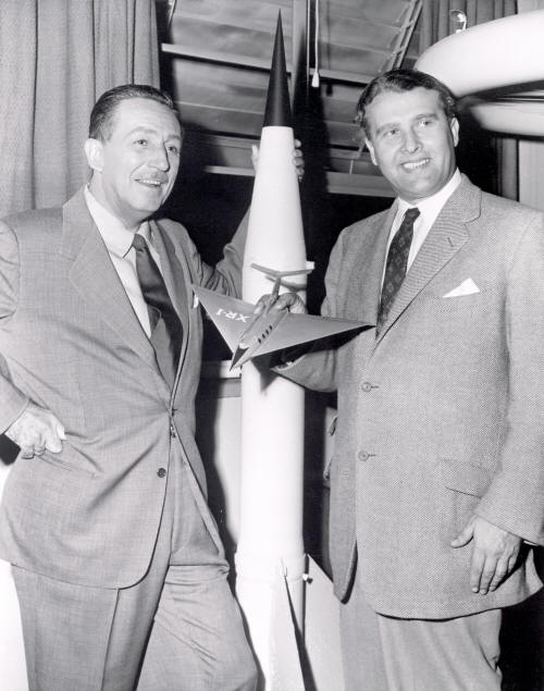 Dr. Werhner von Braun,"Father of Rocket Science" and Walt Disney in 1954.