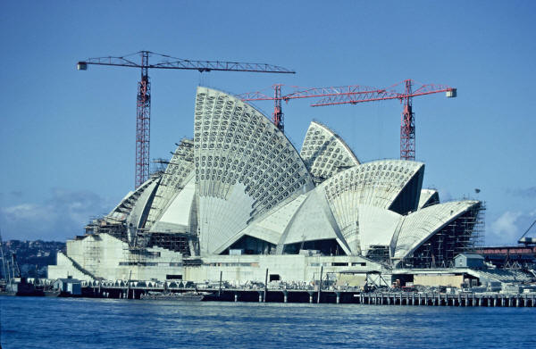 Construction of the Sydney Opera House in 1966.