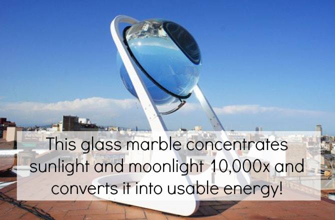 This unique design is about 35 more efficient than current solar panels and can even work on cloudy days.