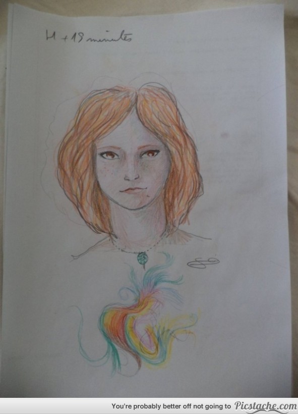 This is her first drawing. She completed it 15 minutes after taking LSD