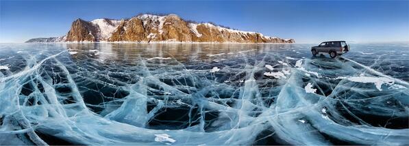 Frozen Baikal Lake