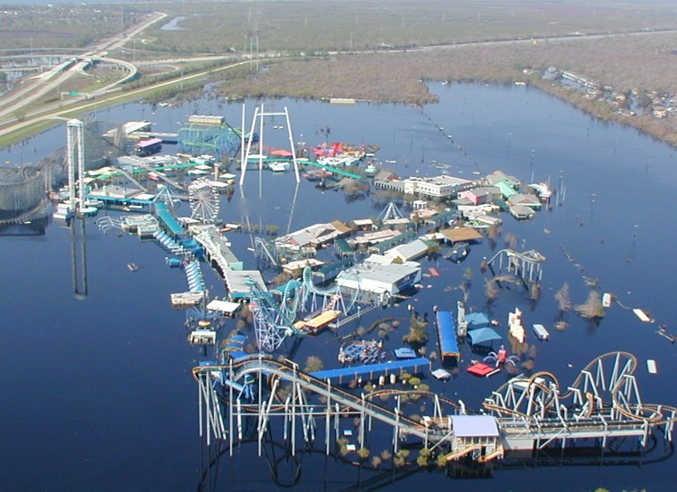 Hurricane Katrina had its way with much of coastal Louisiana, and Six Flags in New Orleans was not spared. It was at one point covered in seven feet of water.