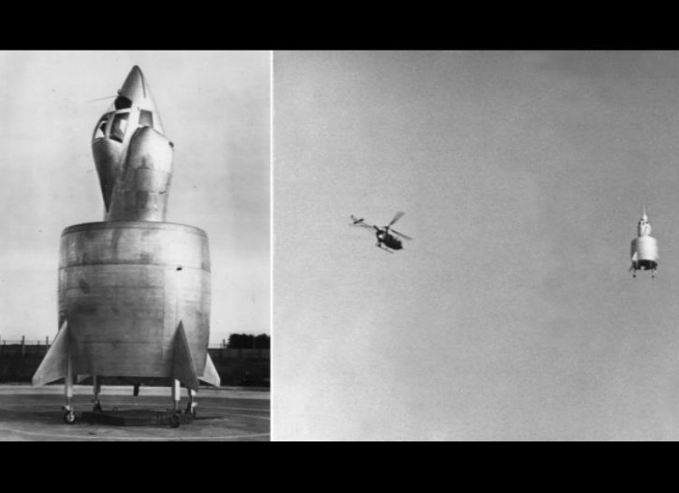 Snecma Flying Coleoptere (C-450) - This french experimental craft from 1958 takes off and lands vertically like a helicopter, but can also supposedly rotate to fly sideways like a regular plane.