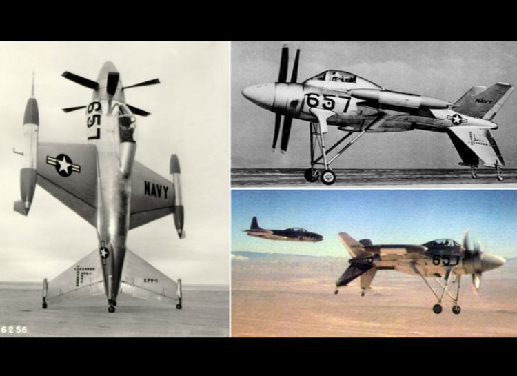 Lockheed XFV - Designed in 1953, this fighter craft could actually sit on it's tail and take of vertically.
