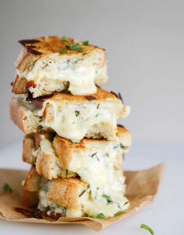 pizza grilled cheese with white cheese