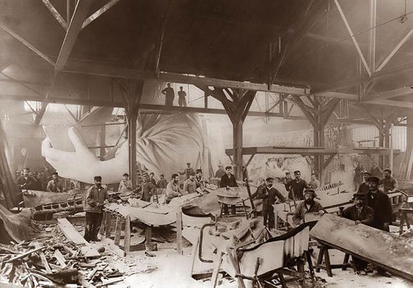 Construction of the Statue of Liberty in 1884