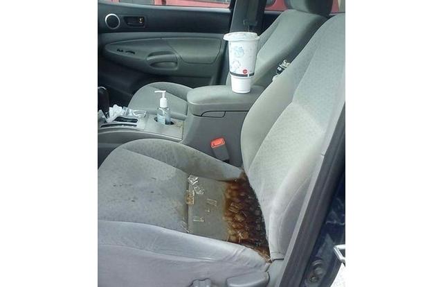 coke spilled in car